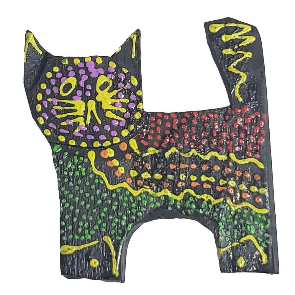 Imã Pintura Dots De Madeira Balsa Gato