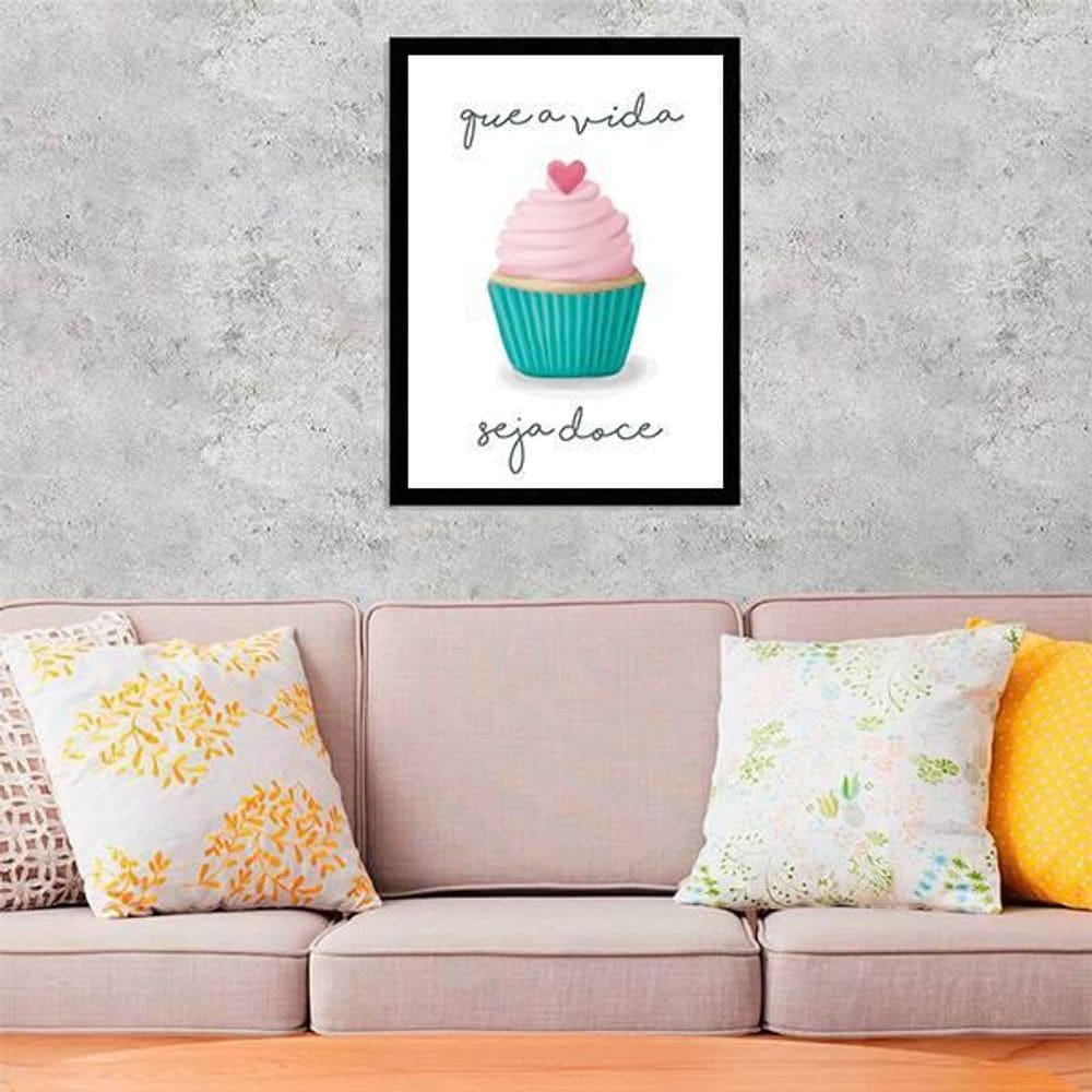 Quadro Decorativo Cupcake Que A Vida Seja Doce