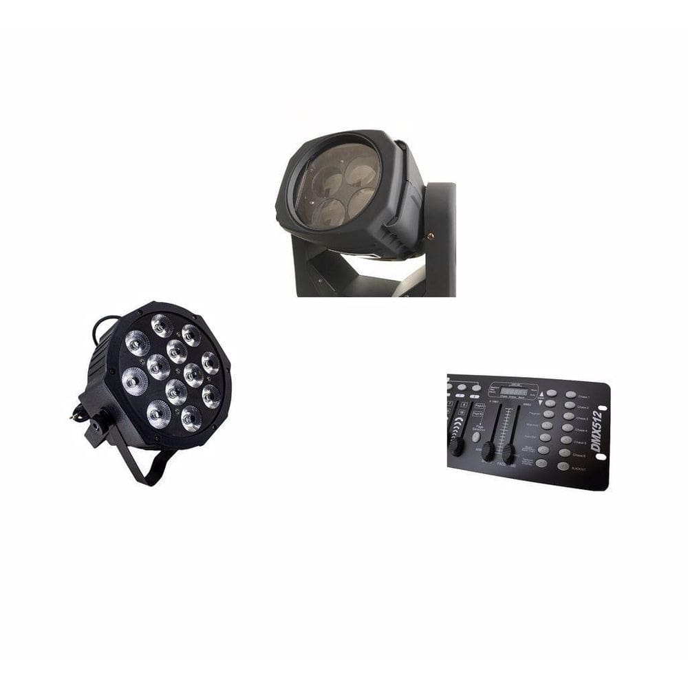 Kit 1 Par Led Slim Rgbw 12X12W+ 1 Moving Led 4X25+ Dmx 512