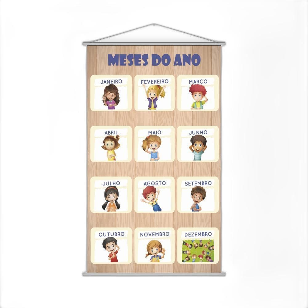Banner Pedagógico - Meses 120x65cm | Interativo