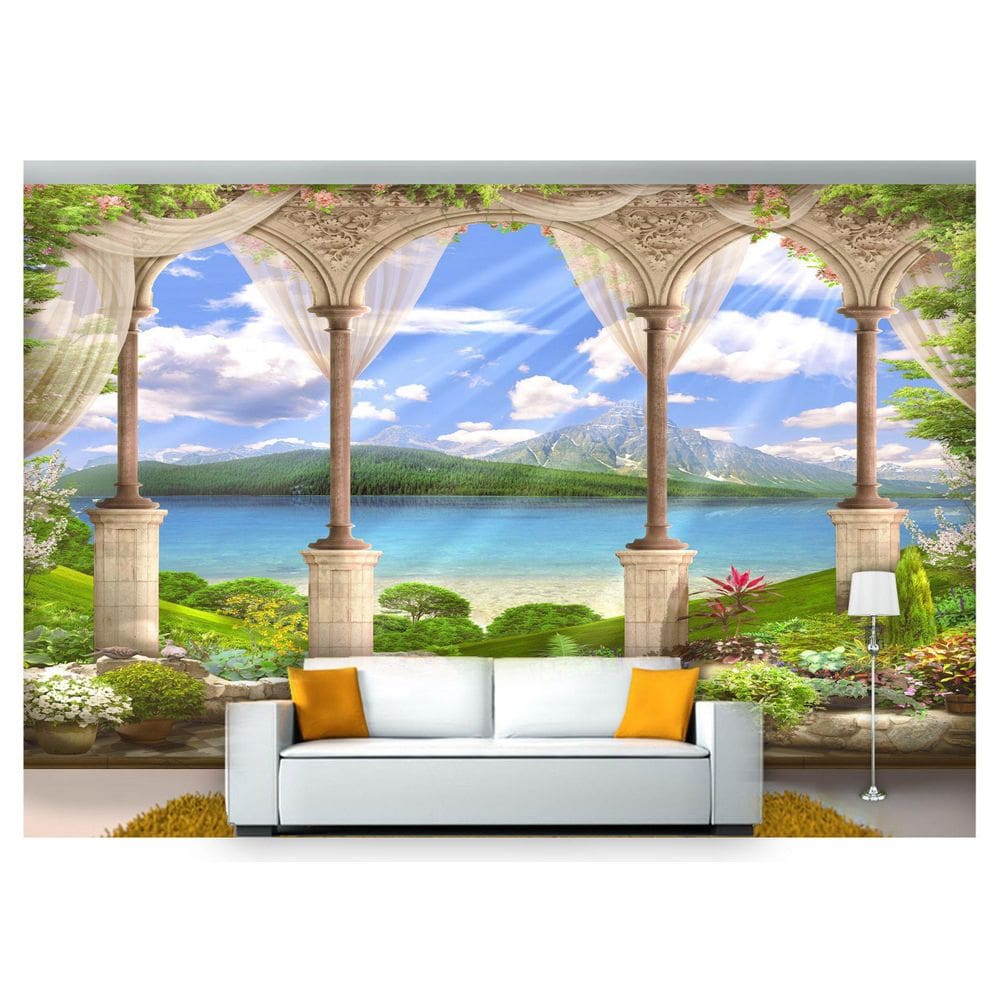 Papel De Parede Paisagem Digital Lago Sacada  Dah22