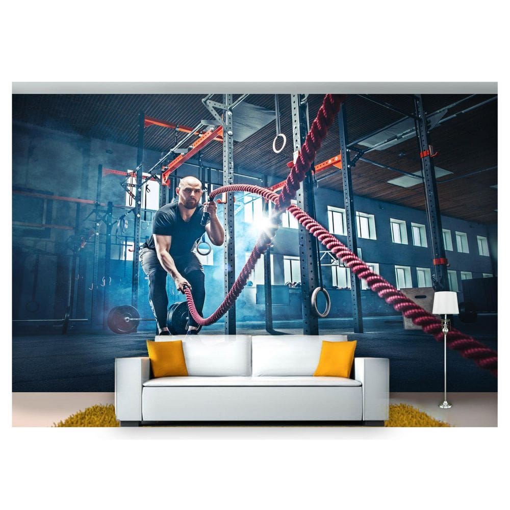 Papel De Parede Academia Exercício Crossfit 3D Aca10