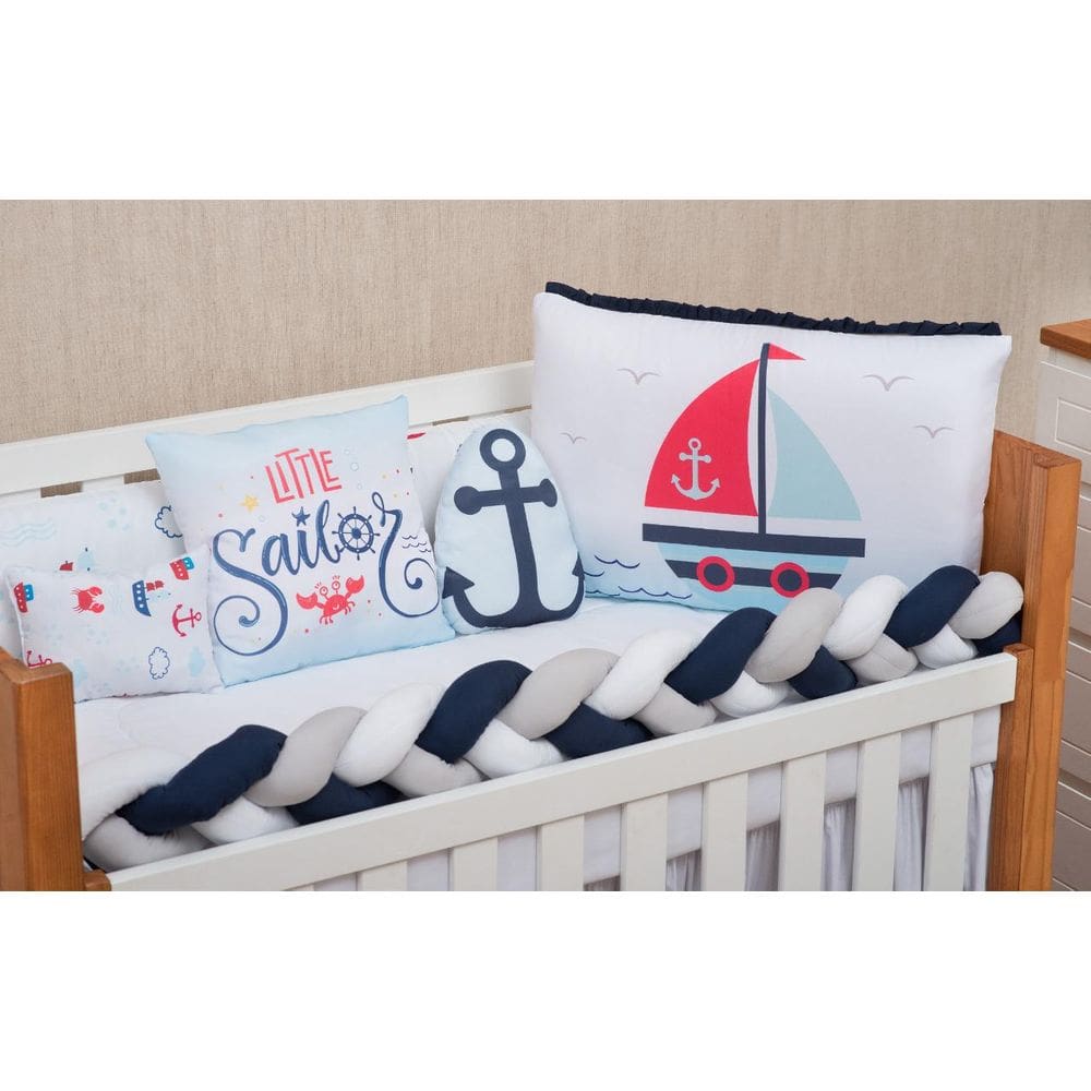 Kit Berço Trançado Com Edredom E Lençol Elástico Marinheiro