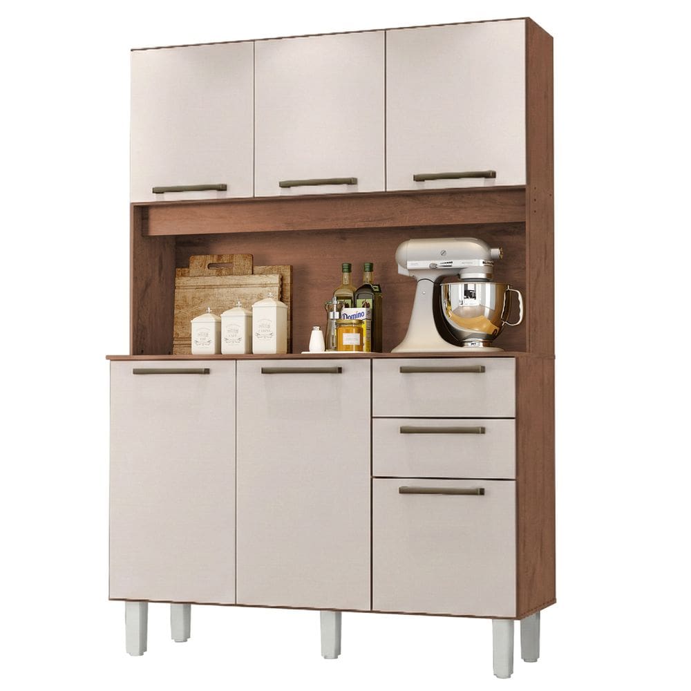 Armário de Cozinha Completa 6 Portas 2 Gavetas 1,20m Star