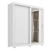 Guarda Roupas Casal com Espelho 2 Portas de Correr 4 Gavetas Siena