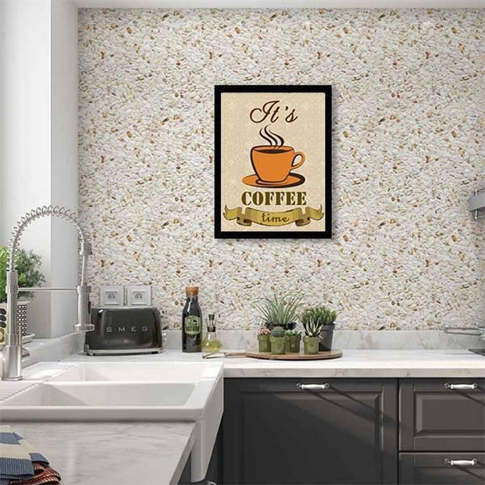 Quadro Decorativo It`s Coffee Time 34x23cm