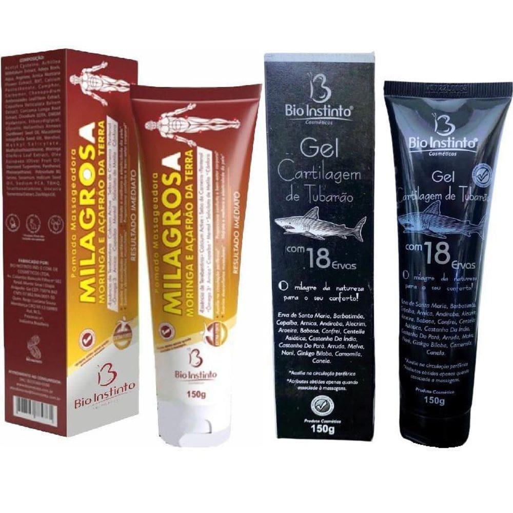Kit 3 Pomada Milagrosa + 3 Gel Cartilagem De Tubarão 150G