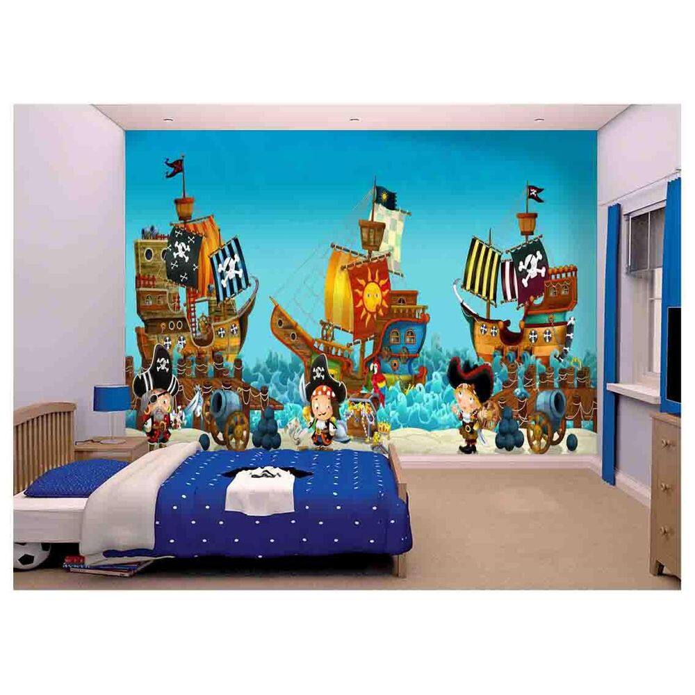 Papel De Parede Infantil Piratas Navios Kids  Azs193