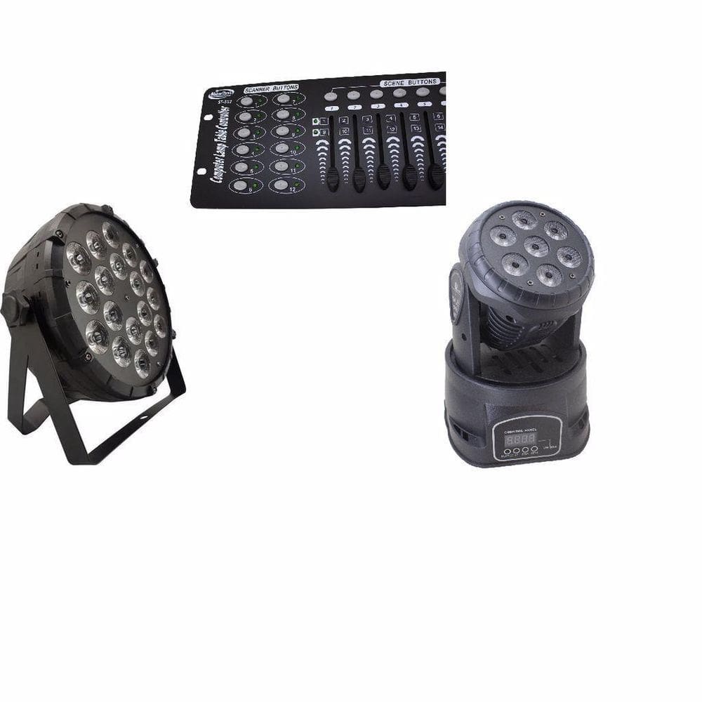 Kit 1Par Led Slim 18X12W Full+1 Mini Wash 7X12W Full+Dmx 512