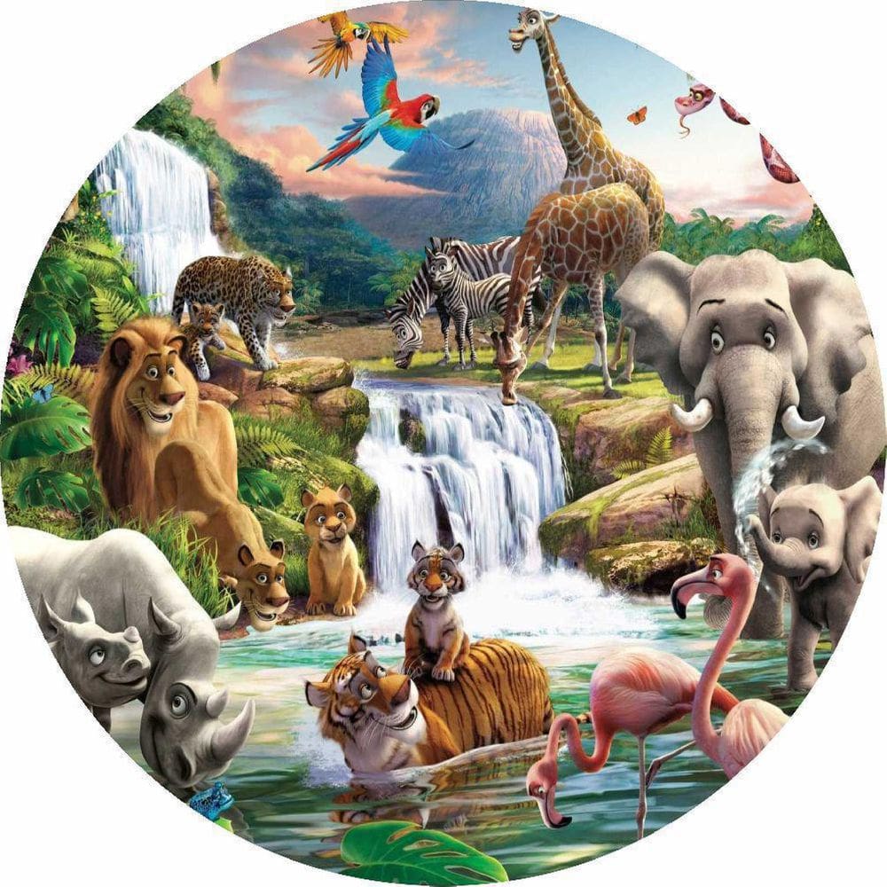 Painel Redondo De Festa Animais Safari 130X130 - An04