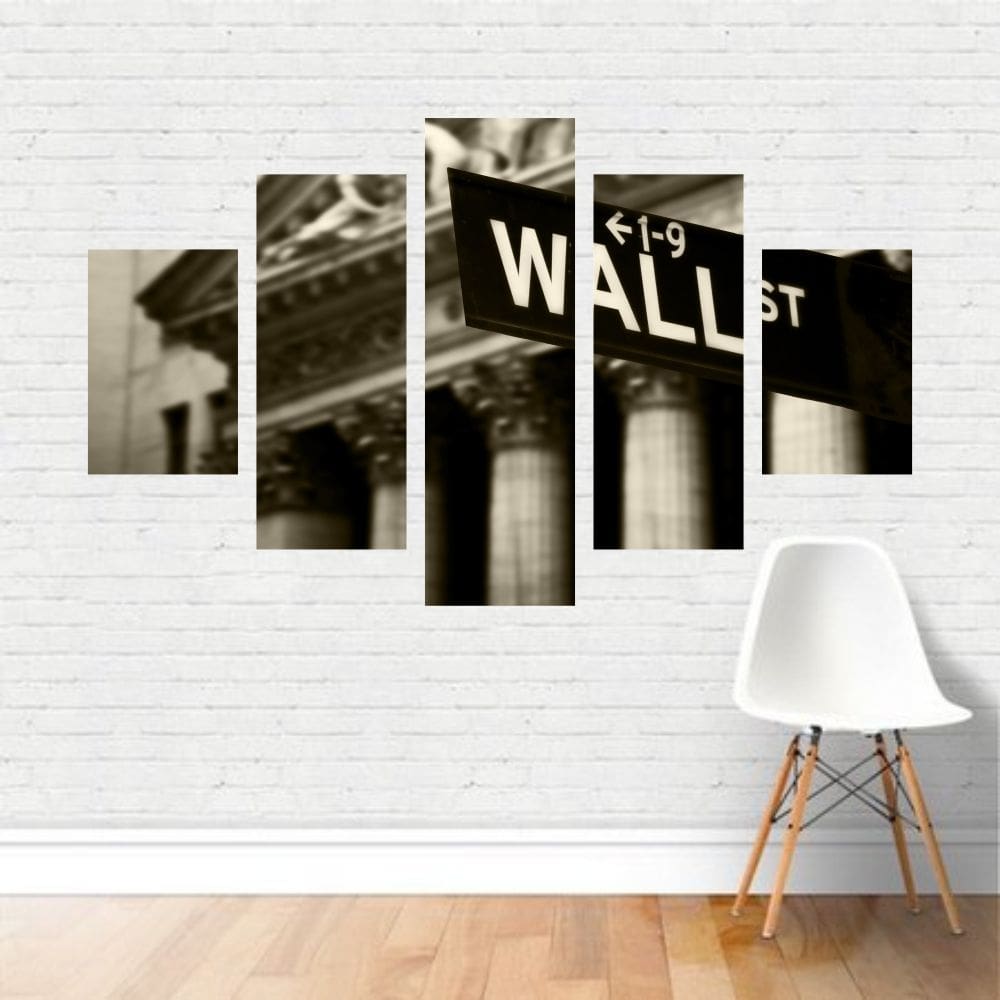 Quadro Cidades Placa Wall Street Manhattan New York Canvas