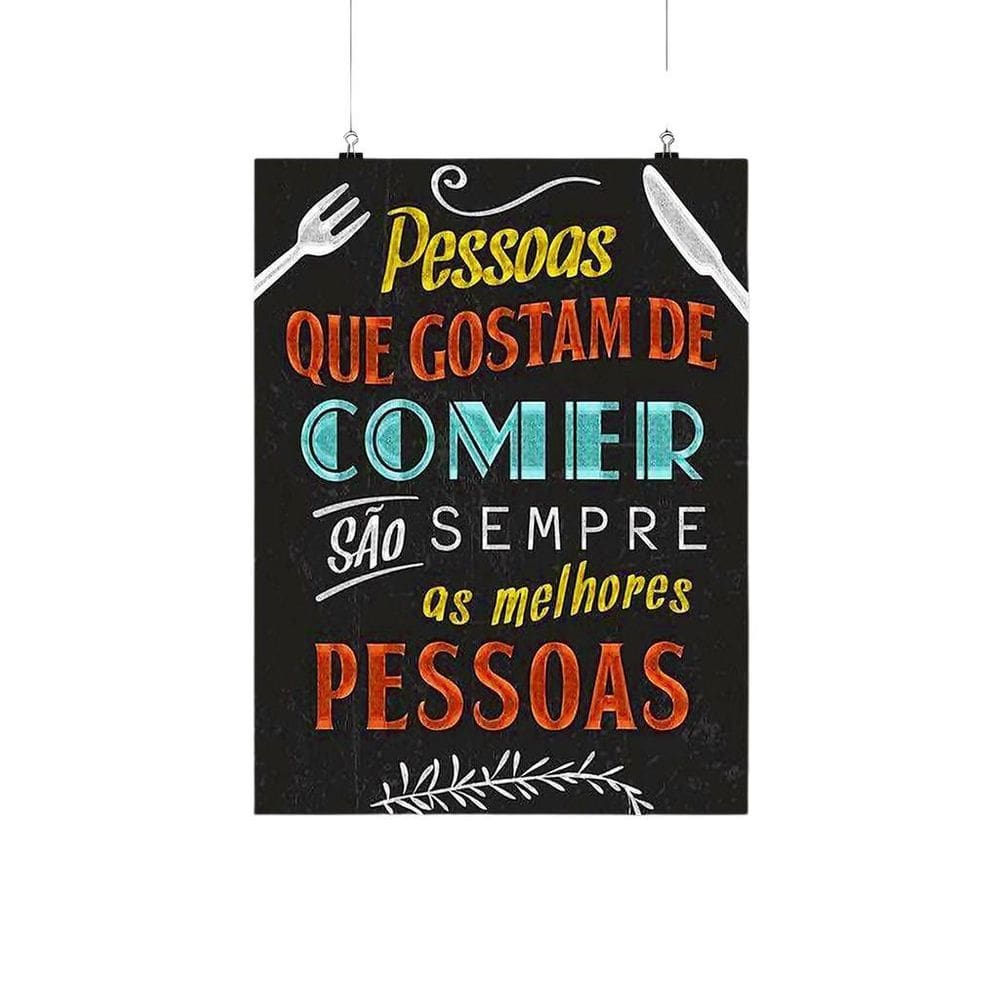 Placa Decorativa Frase Pessoas Que Gostam De Comer 20X30Cm
