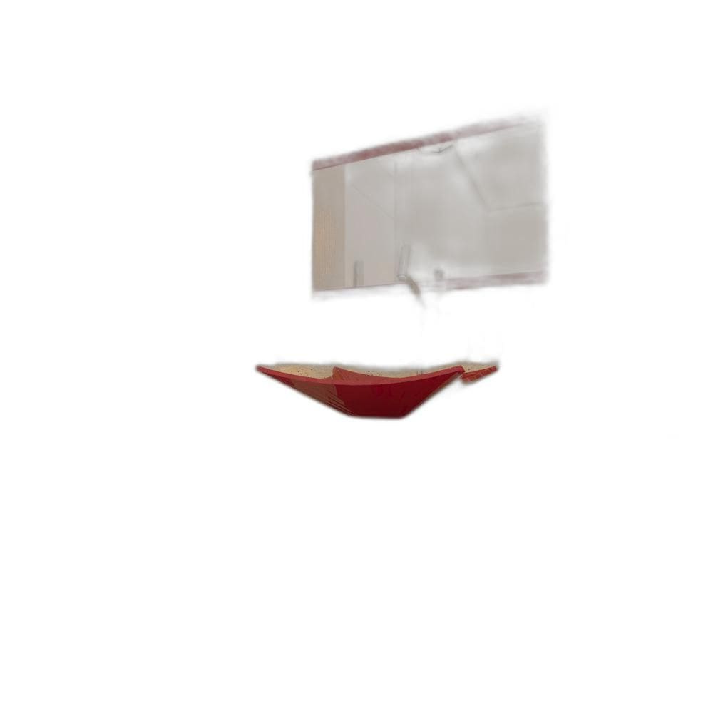 Gabinete Vidro 60Cm Ac Cuba Retangular Cereja + Torneira