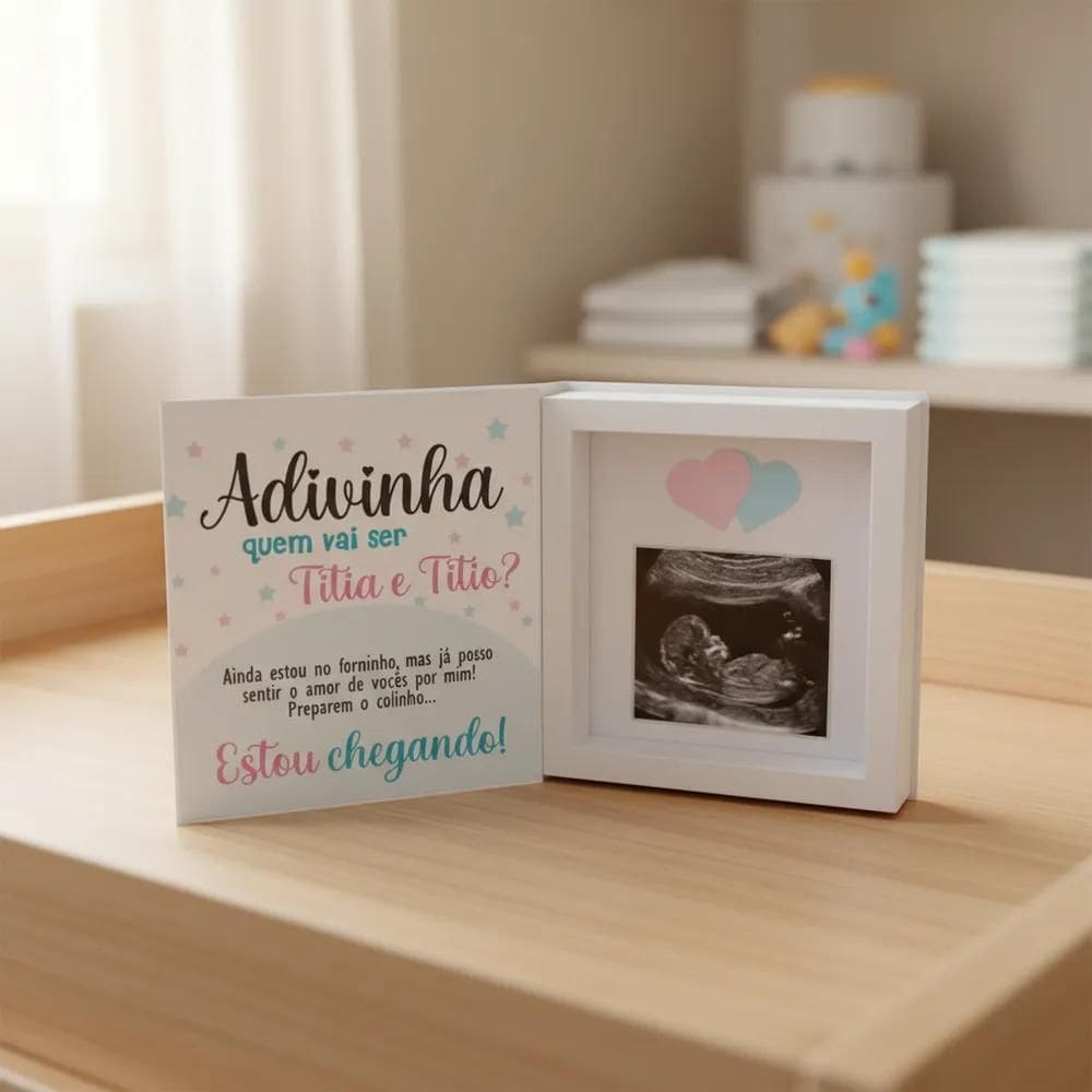 Caixa Revelação Gravidez Família Presente Titia E Titio