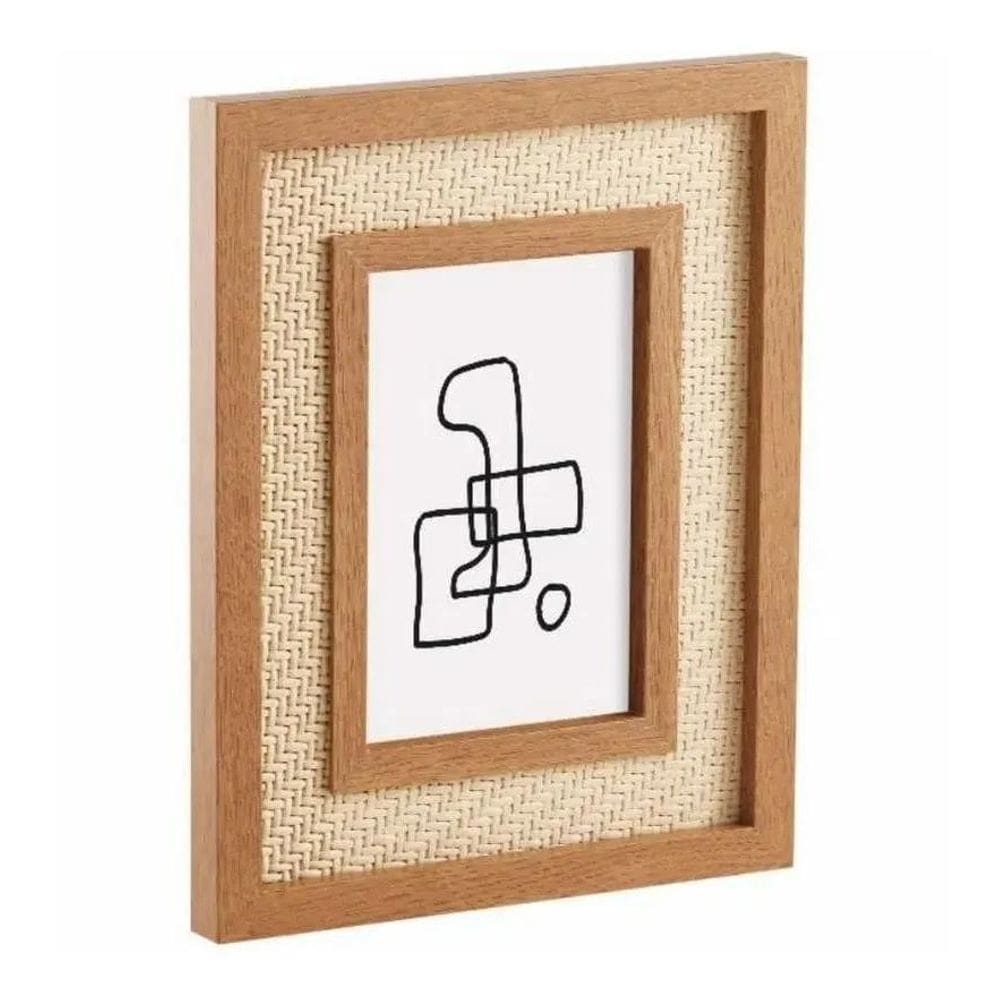 Porta-Retrato Em Mdf Com Rattan 10X15
