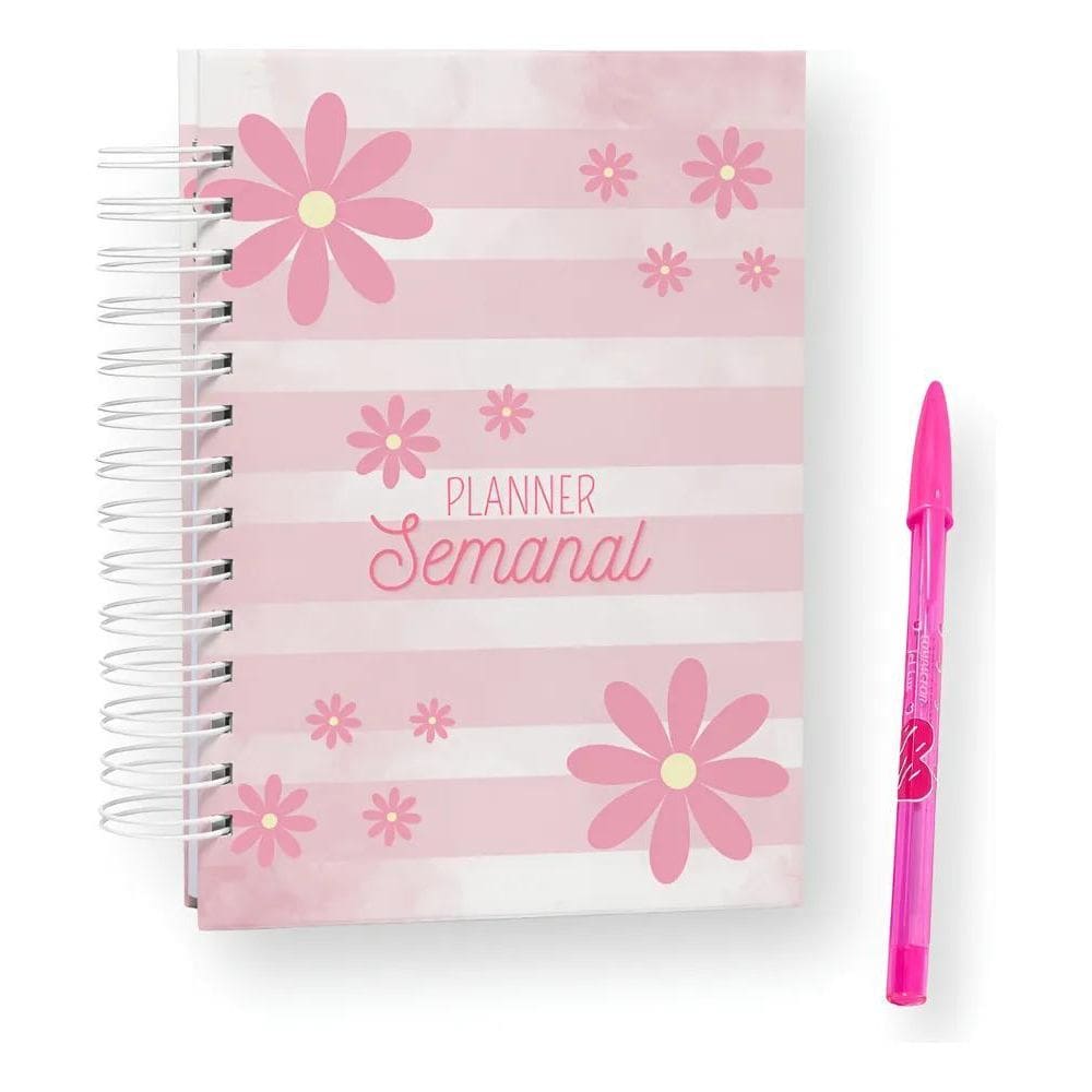 Planner 2026/2027 Holográfico: Florzinha Rosa