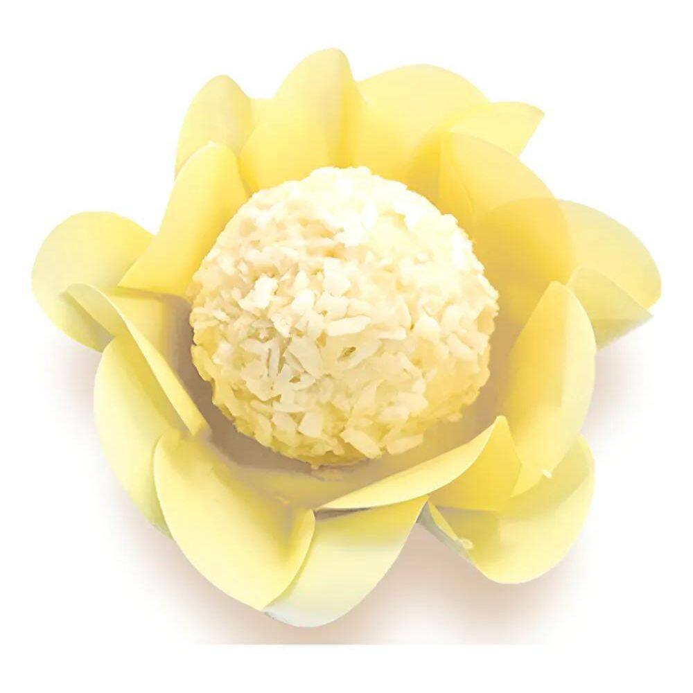 Forminhas Flor Luxo 80 Und: Casamento, Festa, Amarelo Aqua