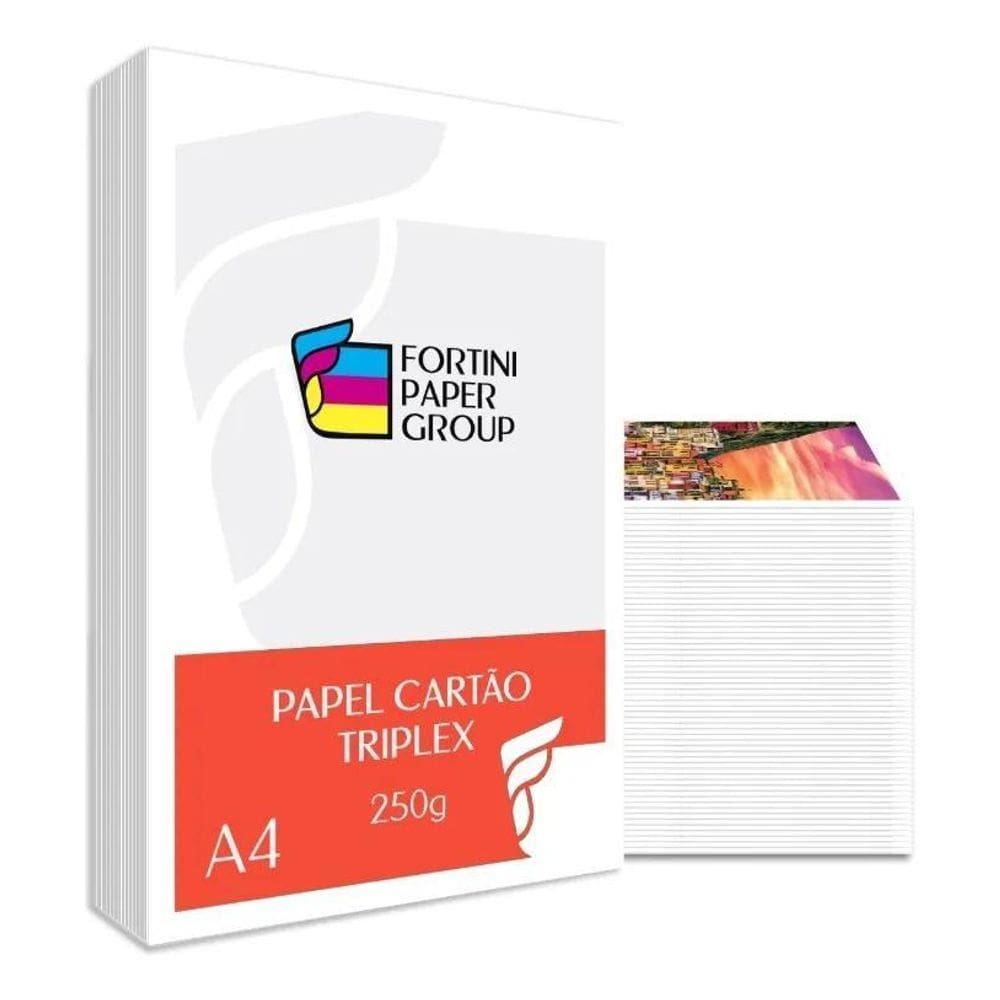 Papel Cartão Triplex 250G A4 - 100 Folhas C/Brilho