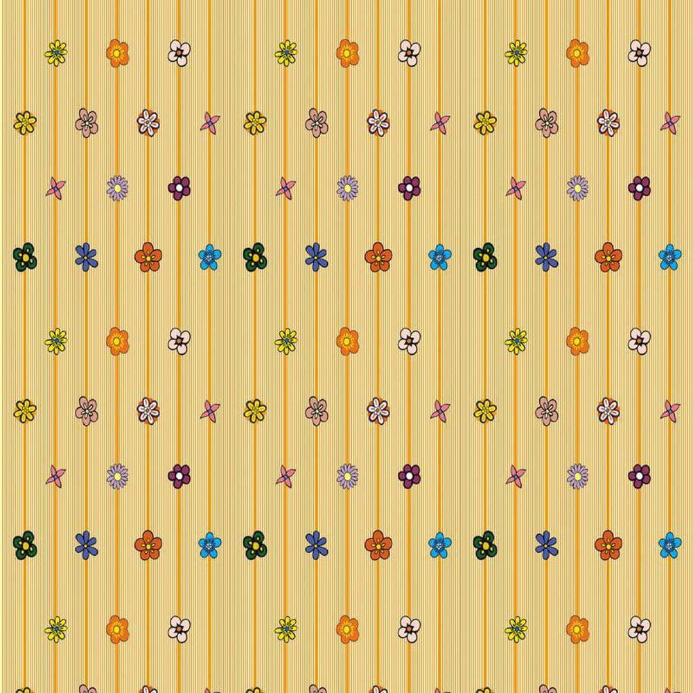 Papel Parede Floral Cordão De Flores Coloridas Adesivo Sala