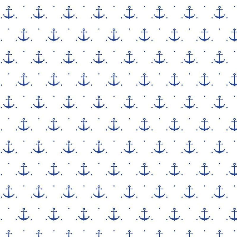Papel De Parede Branco Com Ancoras Azuis Quarto Infantil