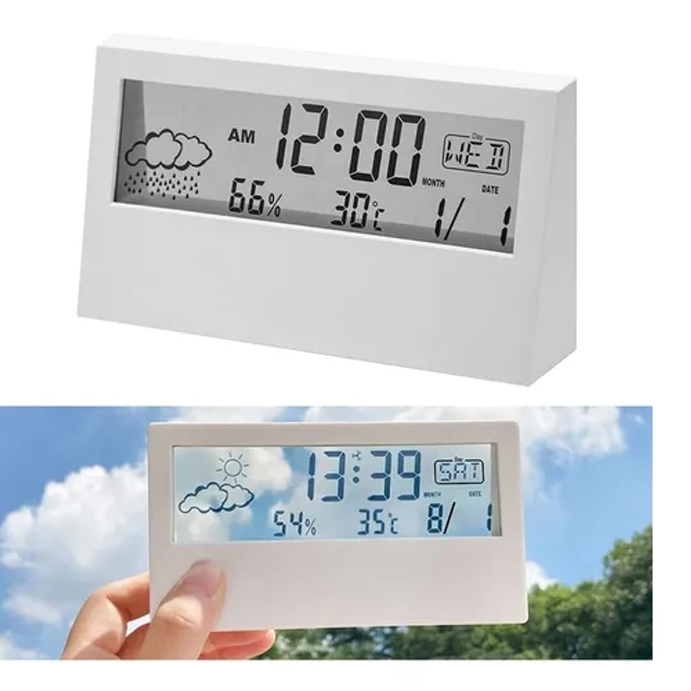 Relógio Digital Despertador Mesa Temperatura Previsão