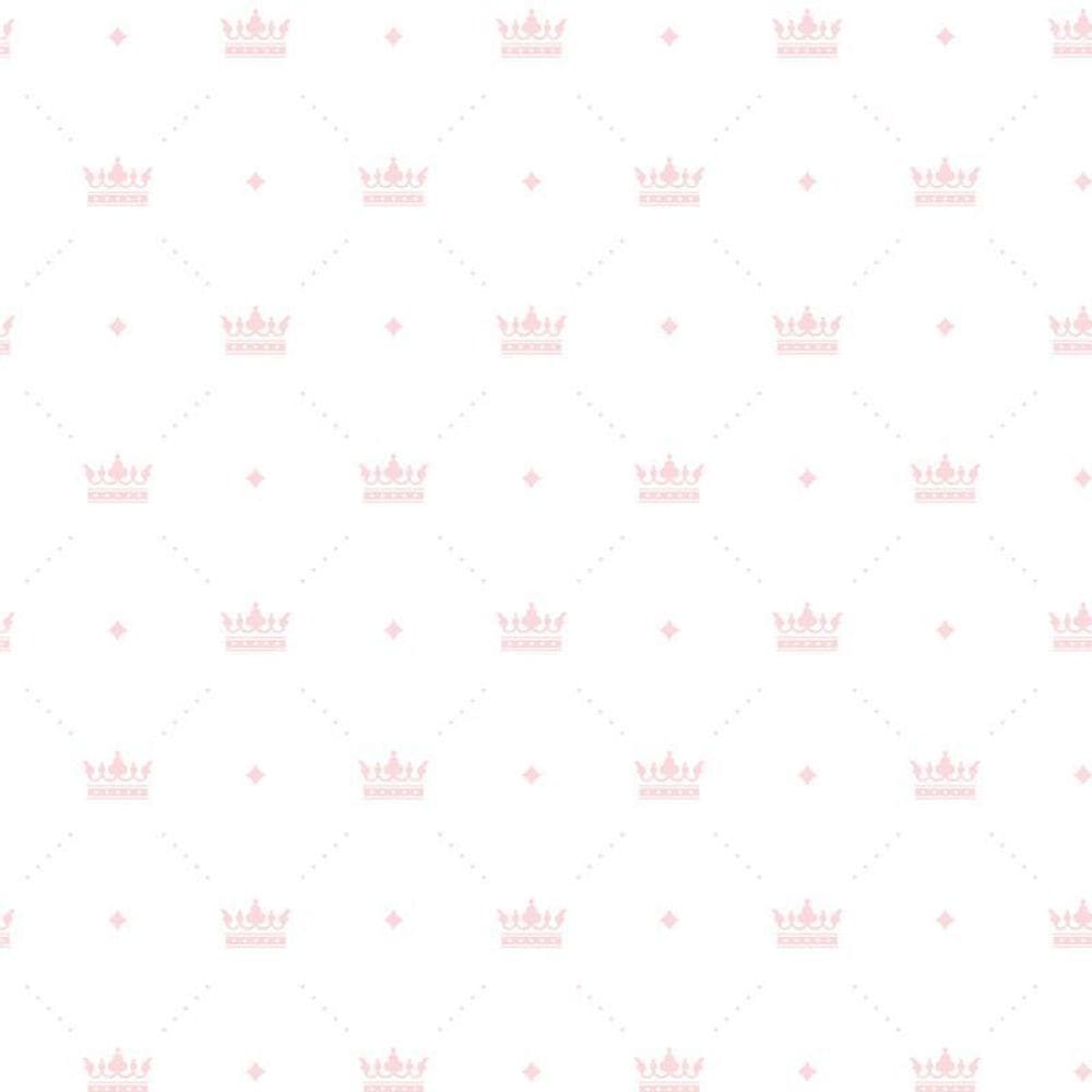 Papel De Parede Branco Com Rosa Claro Infantil Bebe Adesivo