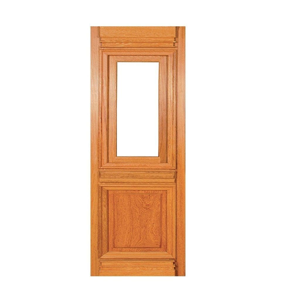 Folha de Porta Madeira Maciça Angelim 210x92cm Moldura e Detalhes para Grade Jomadi Natural