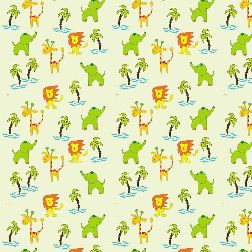 Papel De Parede Elefante E Girafa Adesivo Decorativo Lavavel