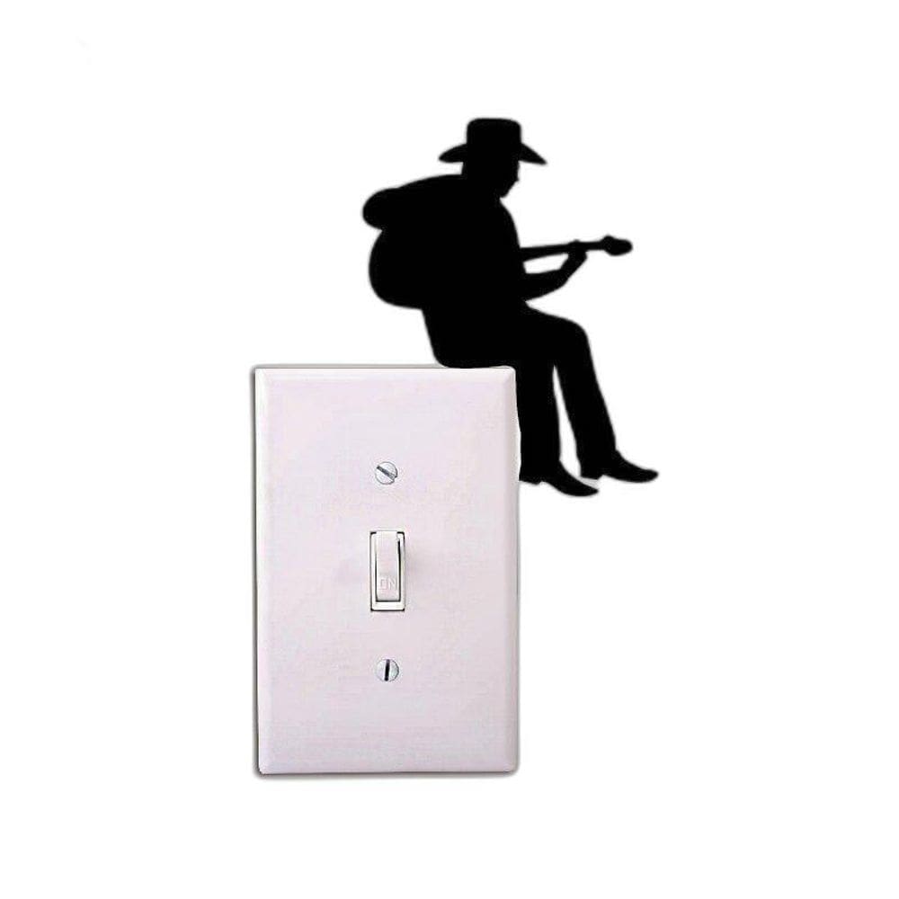 Kit 2 Adesivos Interruptor Infantil Musica Cowboy Violão