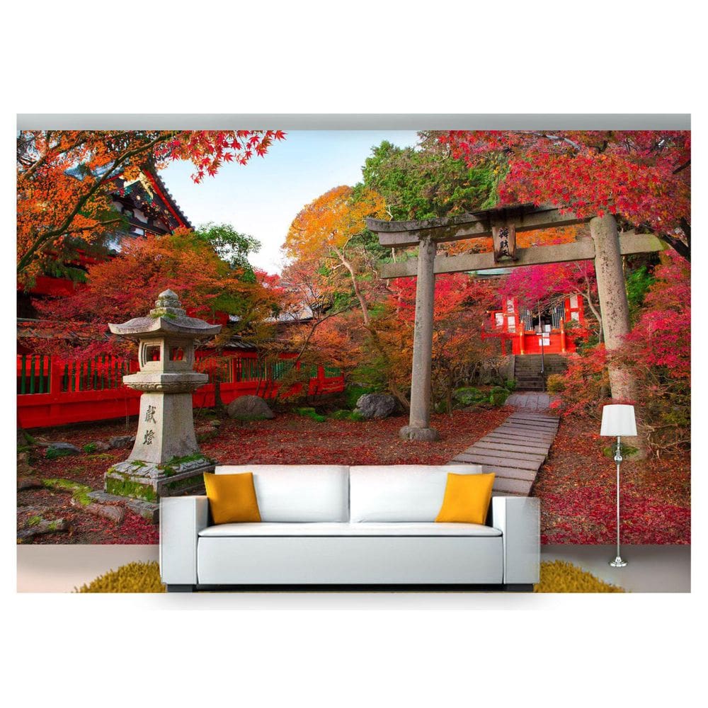 Papel De Parede Japonês Templo Caminho 3D Jjp18