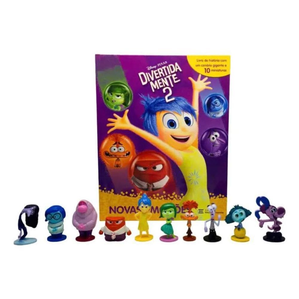 Divertida Mente 2: Emoções Adolescentes Com Livro E Miniatur