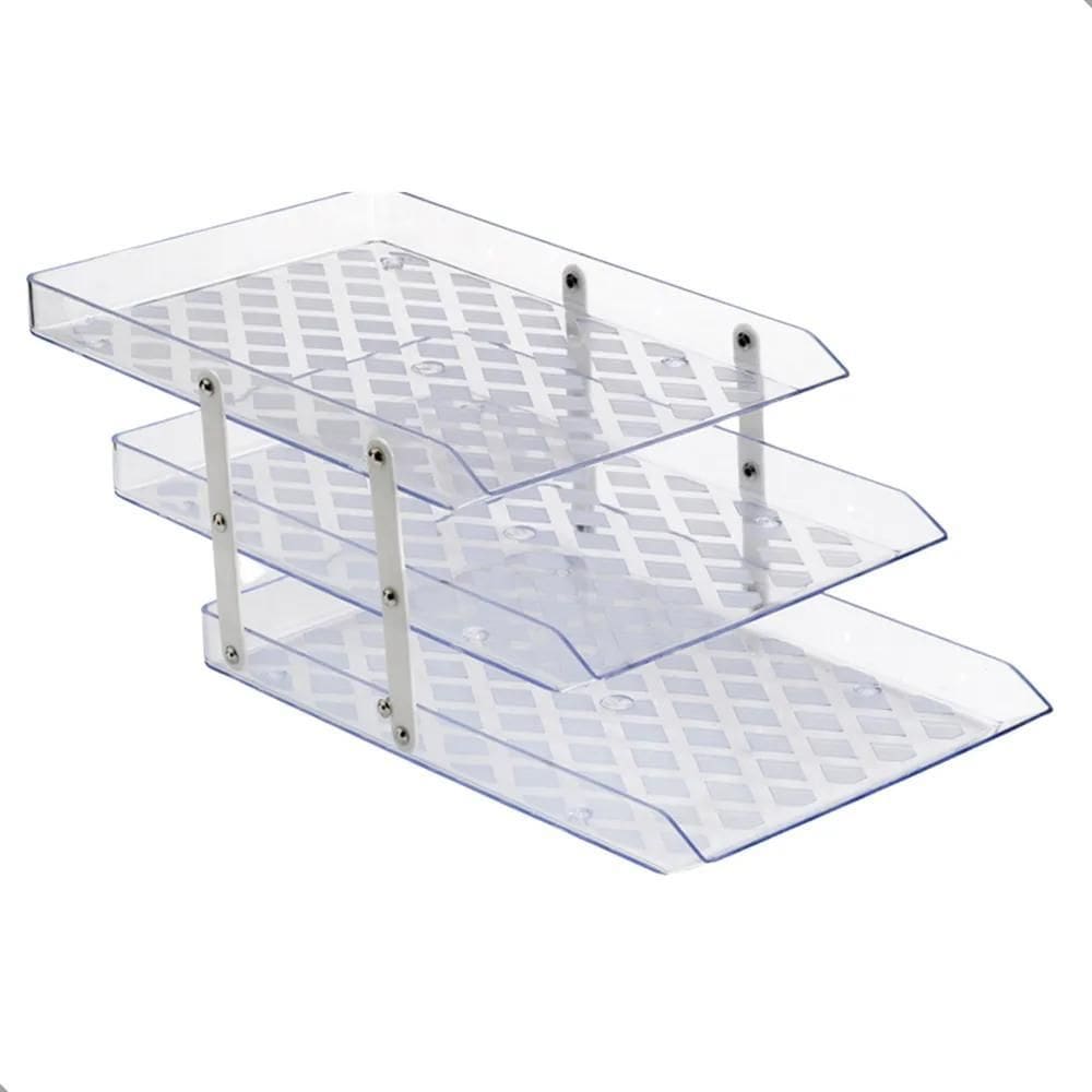 Organizador Triplo A4 Bandejas Móveis F Transparente