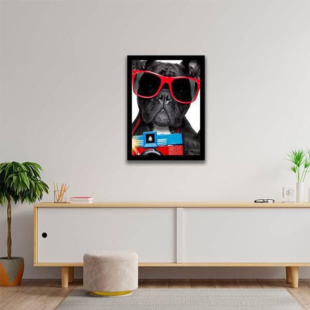 Quadro Decorativo Bulldog Francês Férias 34x23cm