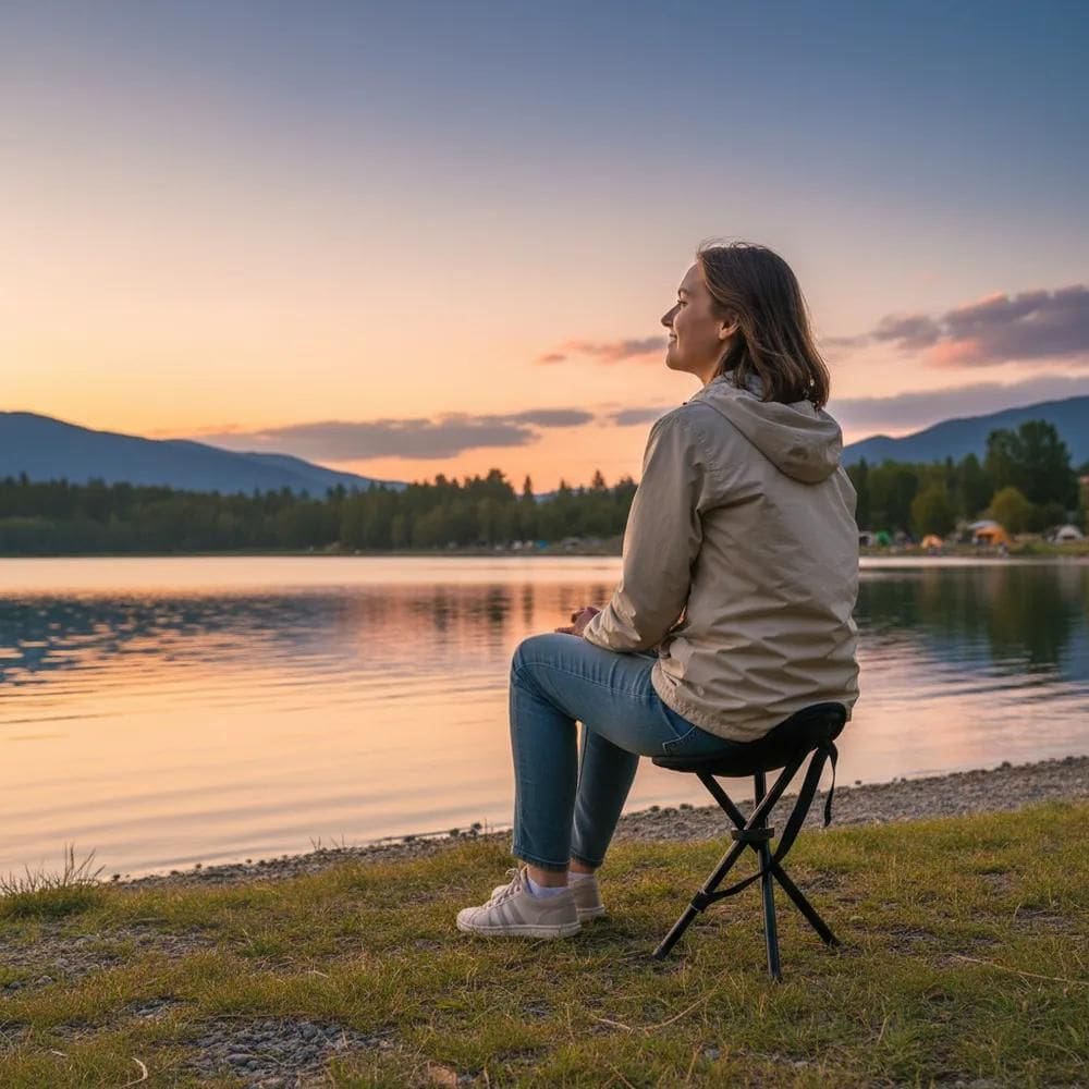Banqueta Dobrável Camping Praia Pesca Leve Port Preto
