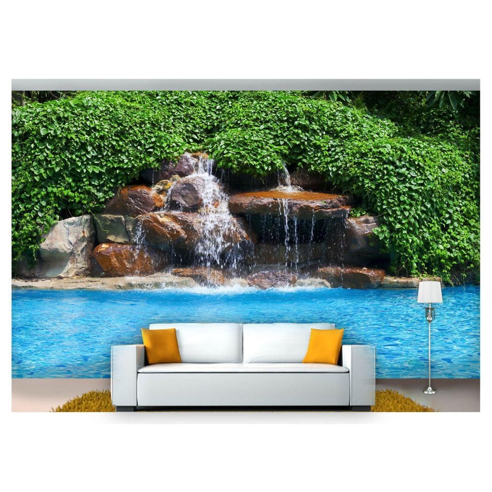 Papel De Parede Cachoeira Natureza Mata 3D 6M² Nch111