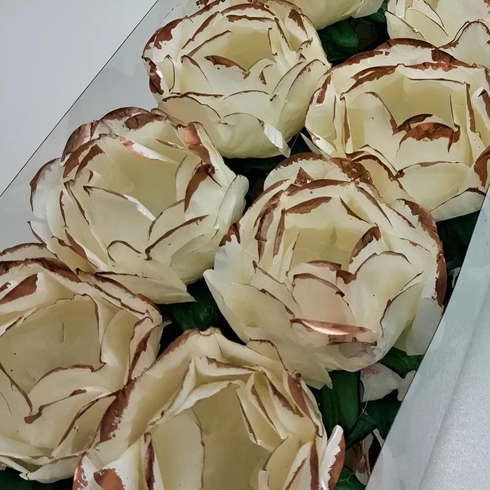 Forminhas Flor Doces Finos: Eleg Perola Com Rose Gold