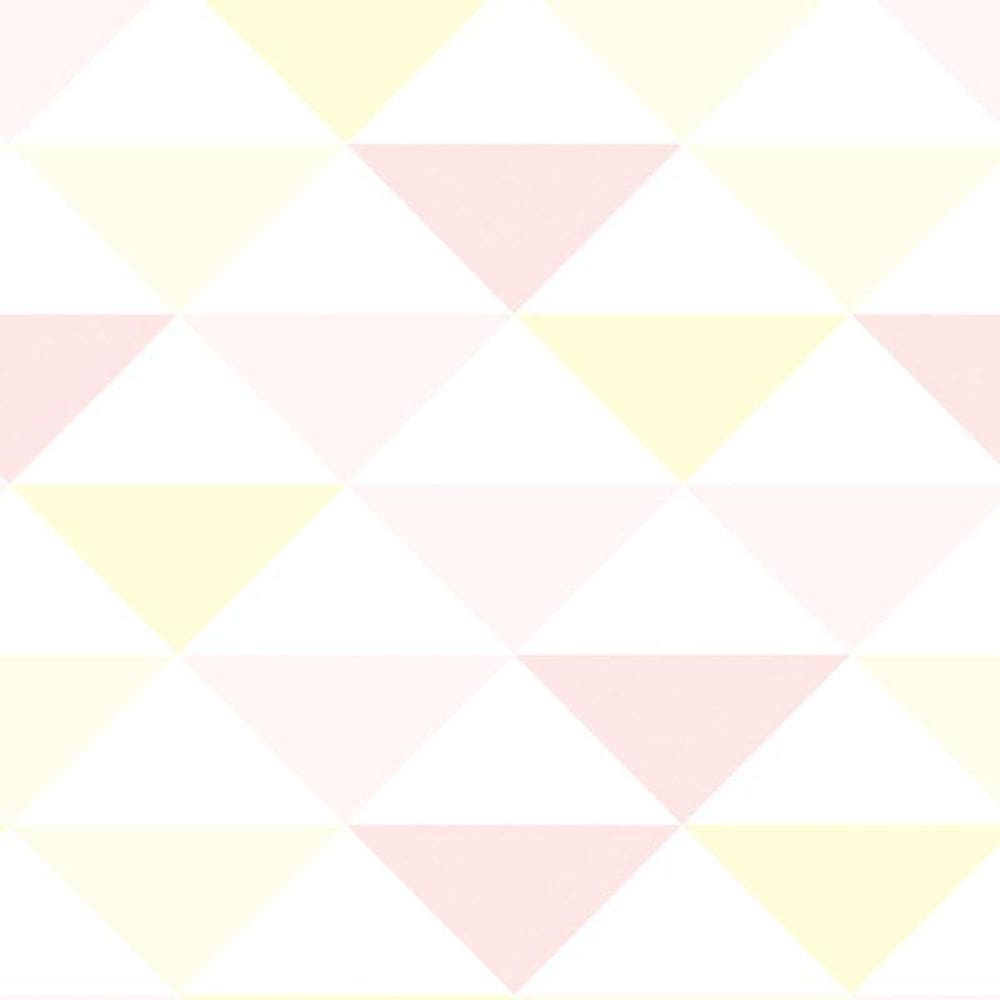 Papel De Parede Triangulo Geométrico Amarelo Vermelho Lilás