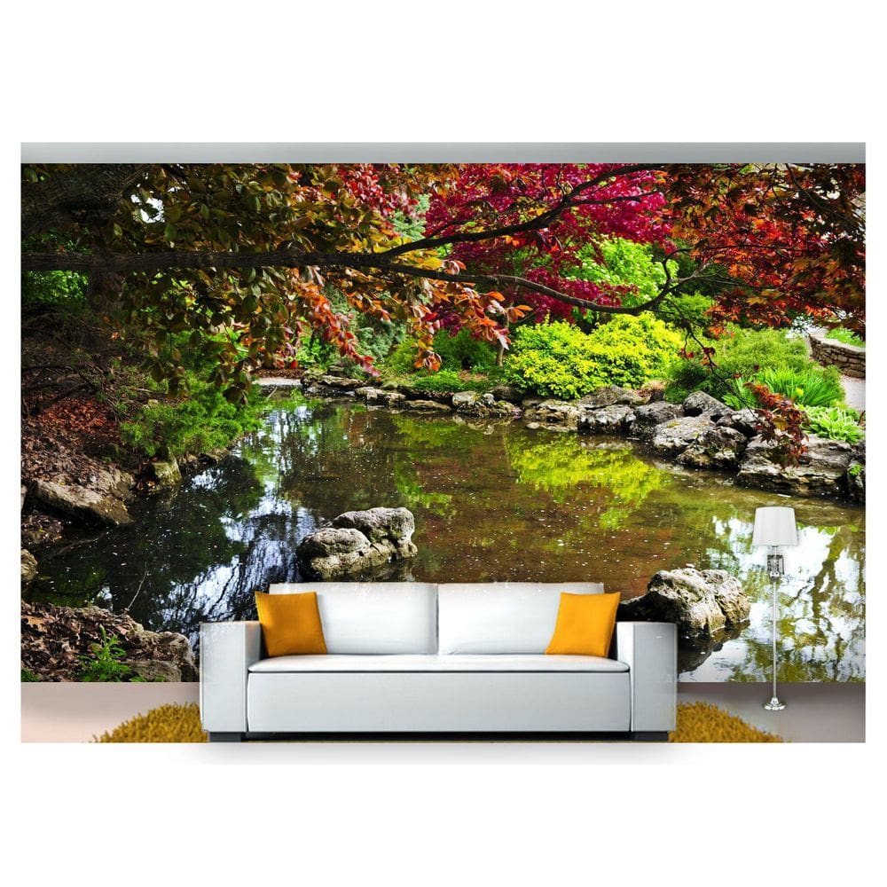 Papel De Parede Jardim Japonês Árvore 3D Jjp25
