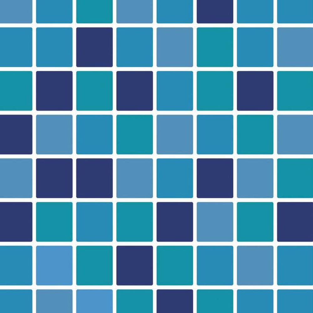 Papel Parede Pastilha Azul E Preto Adesivo Banheiro Cozinha