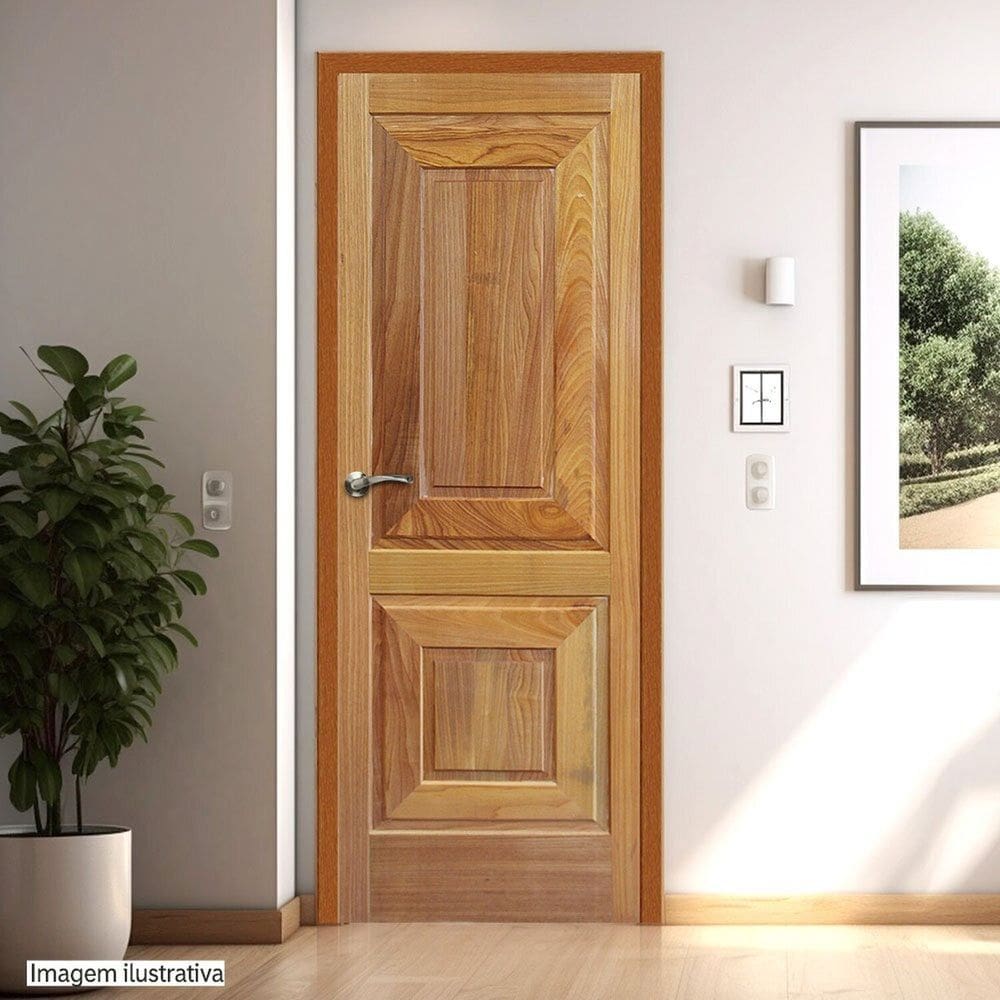 Folha de Porta Madeira Maciça Angelim 210cm X 80cm Basalto Jomadi Natural