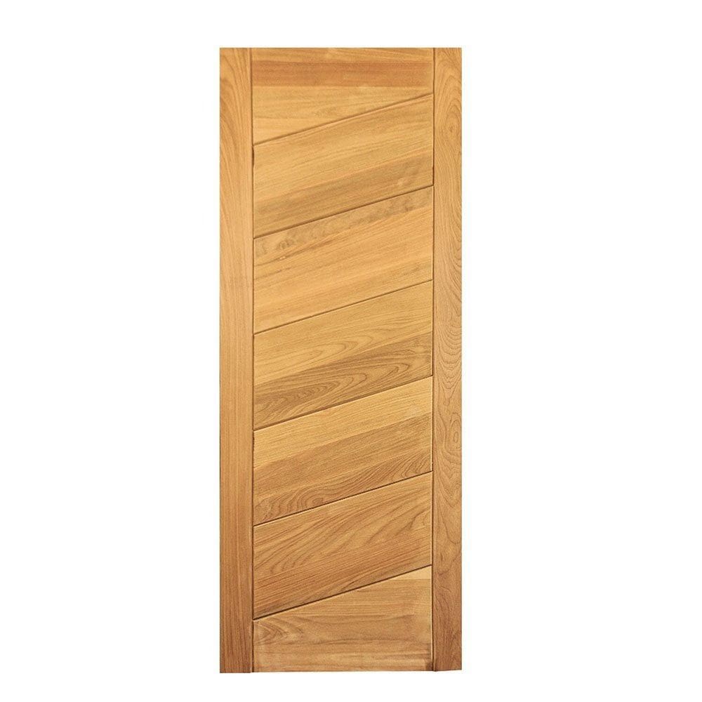 Folha de Porta Madeira Maciça 210x82cm Sete Réguas Diagonais Angelim Jomadi Natural