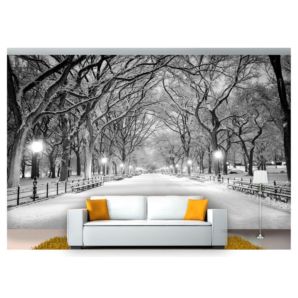 Papel De Parede Cidade Central Park Inverno 6M² Ncd182