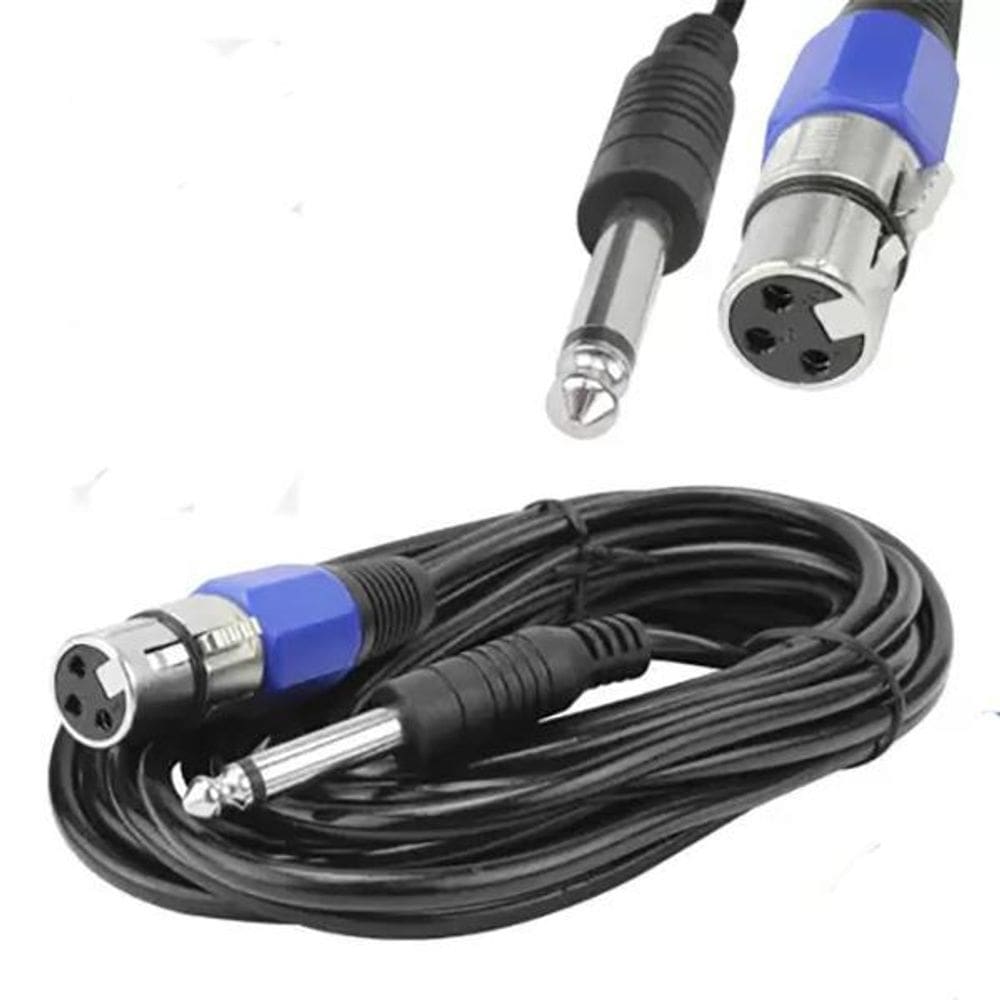 Cabo Adaptador P10 X Xlr Fêmea Cannon 5 Metros Mb81120