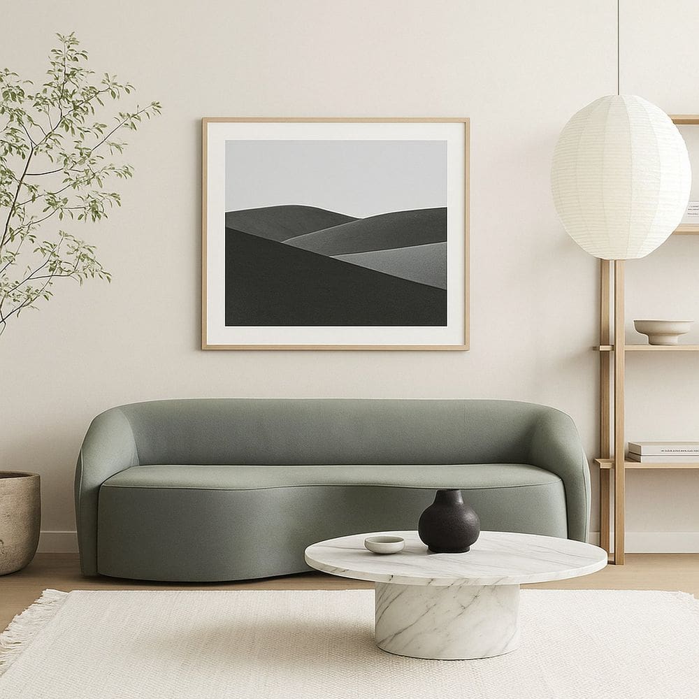 Sofá Curvo 2 Lugares 240 Cm Boucle Alonso Verde Oliva