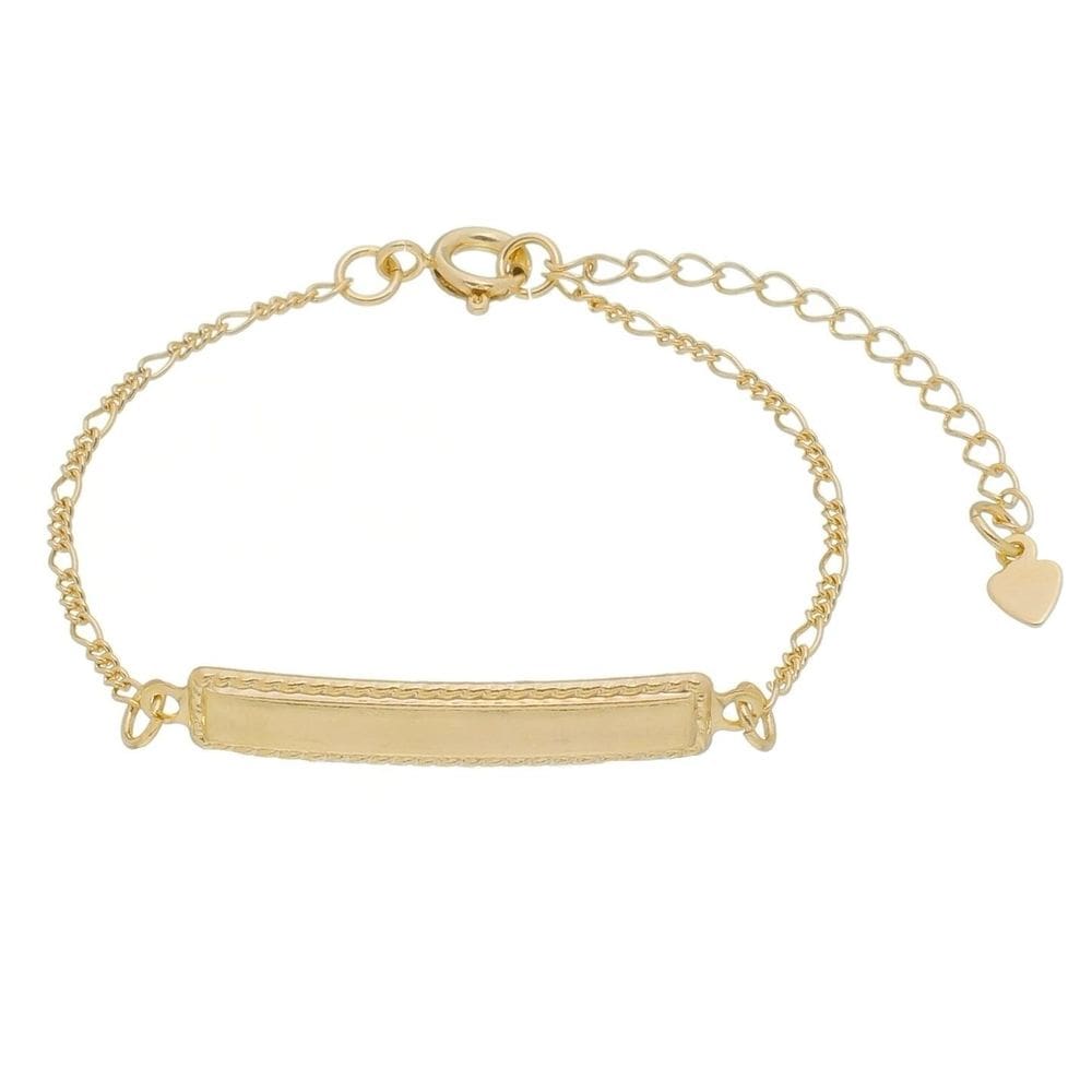 Pulseira Infantil Plaquinha Banho De Ouro