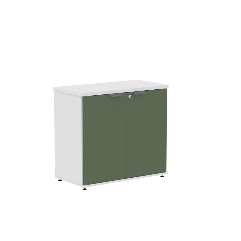 Armário Baixo para Escritório com 2 Portas P25 Branco/Salvia