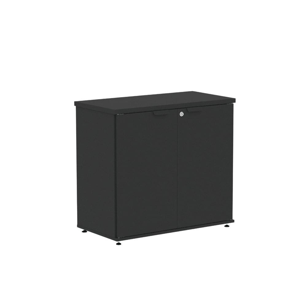 Armário Baixo para Escritório com 2 Portas P25 Preto