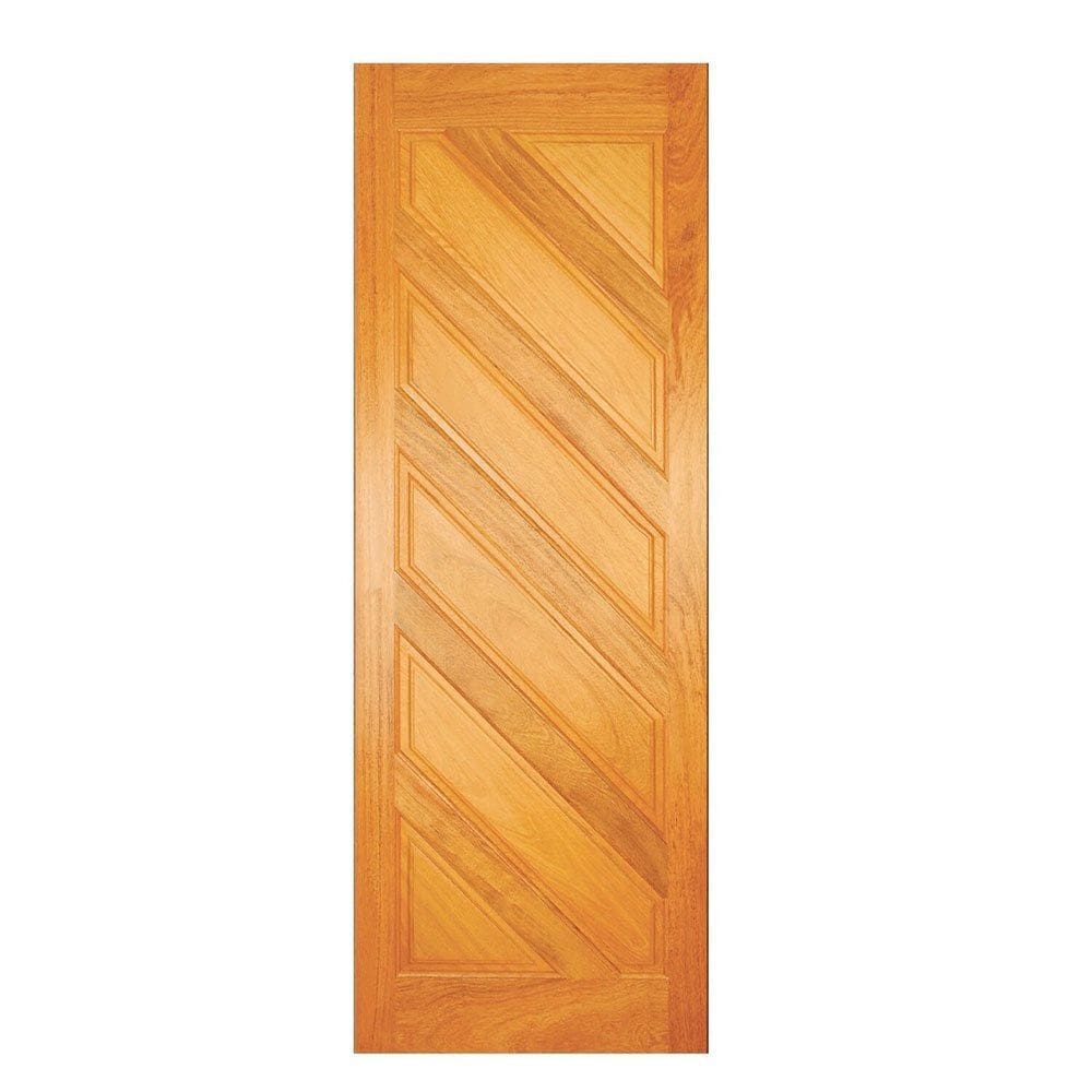 Folha de Porta Madeira Maciça 210x82cm Almofadas Diagonais Angelim Jomadi Natural