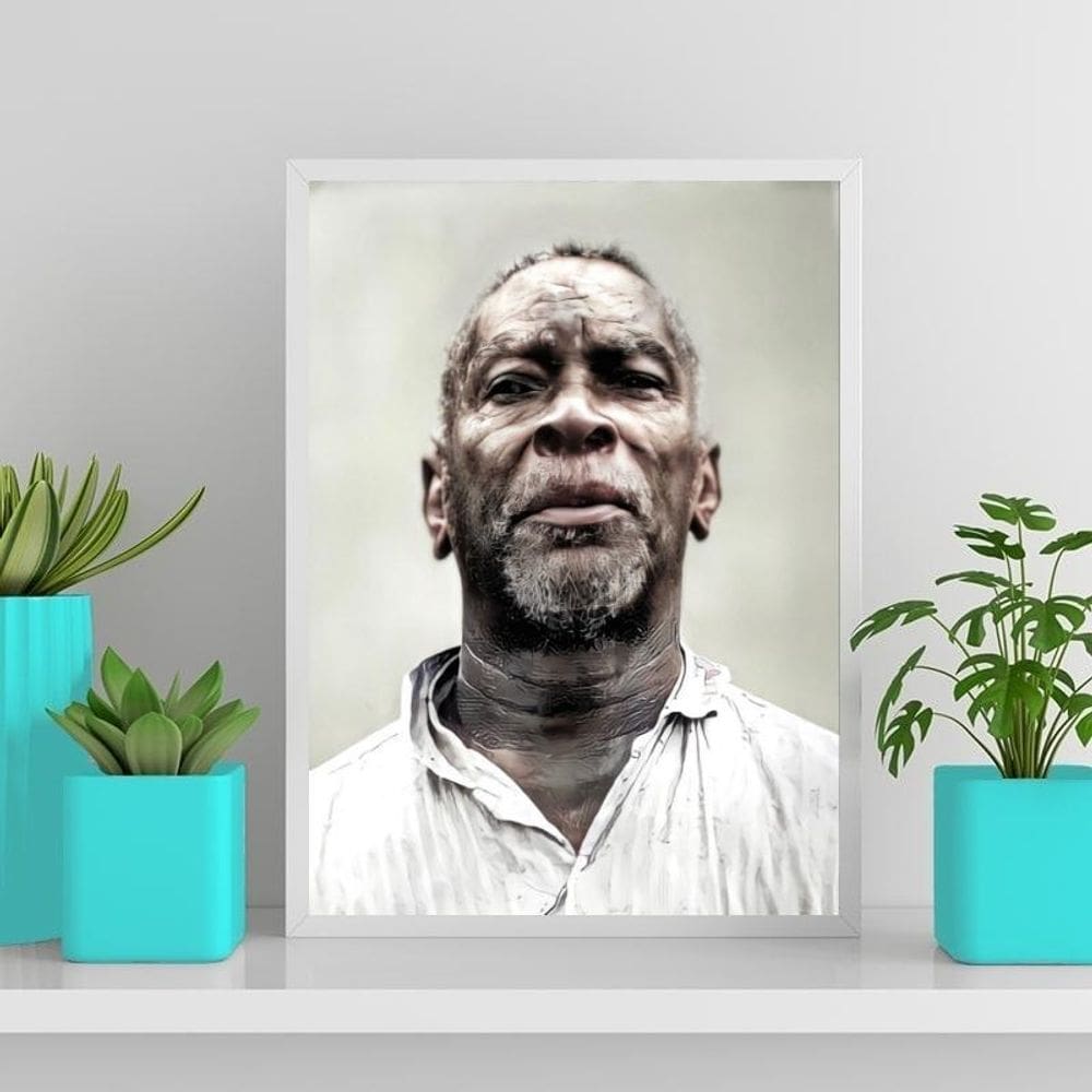 Quadro Mestre Irineu- Santo Daime 24X18Cm - Com Vidro Branca