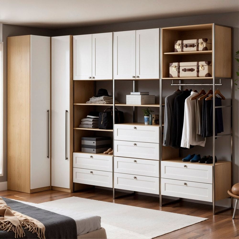Guarda-roupa Closet Metalon Industrial 100% Mdf Infinity Savana/Branco